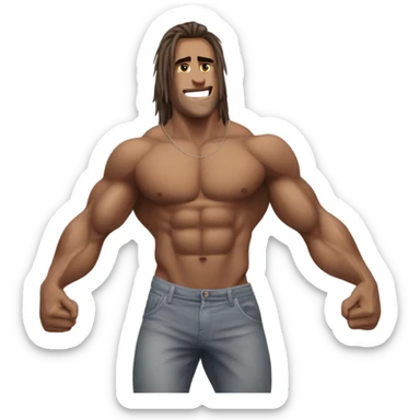 Tan Gym bro hitting the zyzz pose sticker