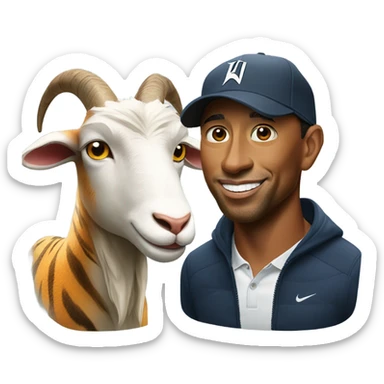 tiger woods and a goat sticker