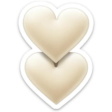 Two hearts, Beige bigger, white smaller sticker