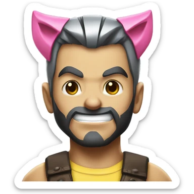 Wolverine X Men with a pink Bow on head sticker