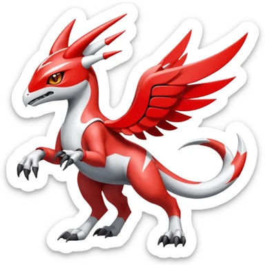 Meloetta-Latias-Peppercat-Wargreymon-Protogen-Pokémon-Digimon-Fakémon-fusion-hybrid-creature sticker