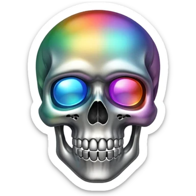 Skull multi chrome sticker
