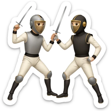 duel with epees sticker