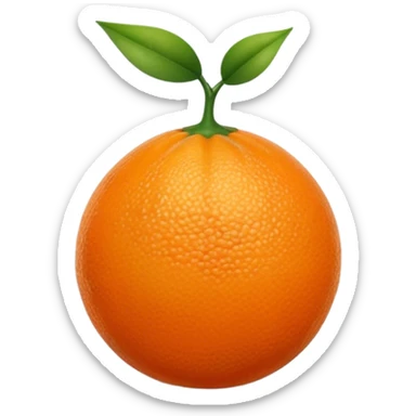 Fruit du démon orange avec des reliefs et une queue verte sur le dessus sticker