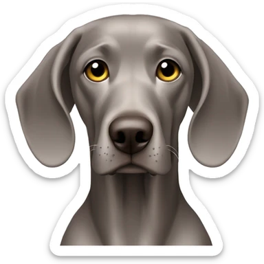A female weimaraner on her best uspide down sticker