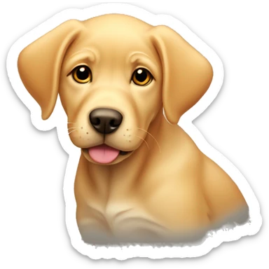 Red/yellow Labrador puppy  sticker