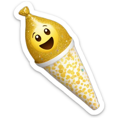 Create a festive party popper with glitter and confetti, set in a joyous celebration scene." sticker