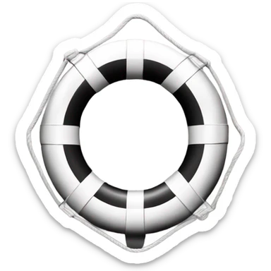 Lifeguard buoy black and white sticker