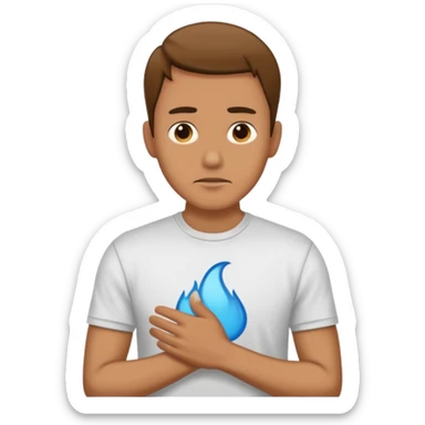 Man wearing a t-shirt and feeling cold sticker