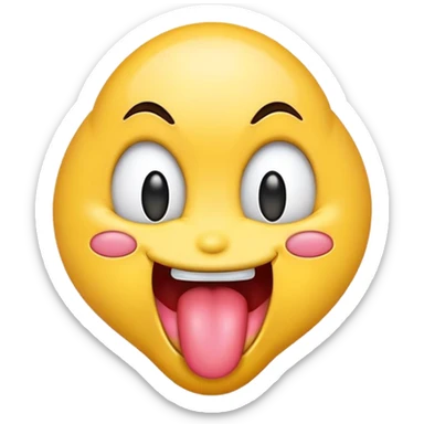 Emoji with tongue out drooling   sticker