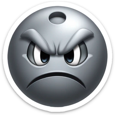 Metal cute mad Kirby bubble Gray ball driving on car wheels with mad eyebrows game sticker