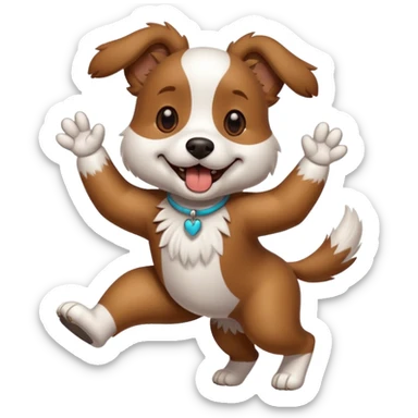 dancing dog or puppy sticker