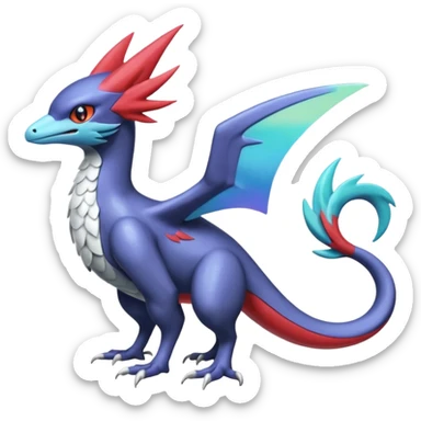 Shiny Noibat-Nargacuga-Salamence-Silvally-Fakémon-hybrid-creature (full body)  sticker