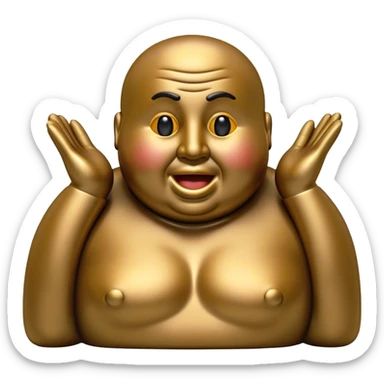 Cinematic Realistic Botero Sculpture Pop Culture Emoji, featuring an exaggerated, whimsical portrayal inspired by the famed sculptor rendered with dynamic textures and vibrant, artistic lighting. sticker