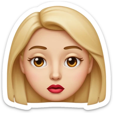 face emoji with a sassy side-eye, pursed lips, playful petty vibe sticker