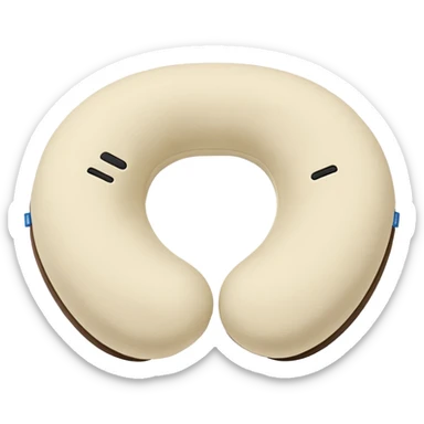 A fluffy memory-foam travel pillow that molds gently to the traveler’s head and shoulders. sticker