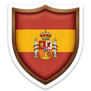 Bandera de españa tricolor actual con un águila marrón en el escudo sticker