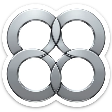 4 circles next to each other conected that looks like audi logo sticker