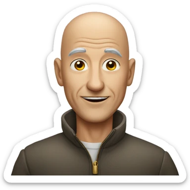 60 year old man, bald man with a heart of gold sticker