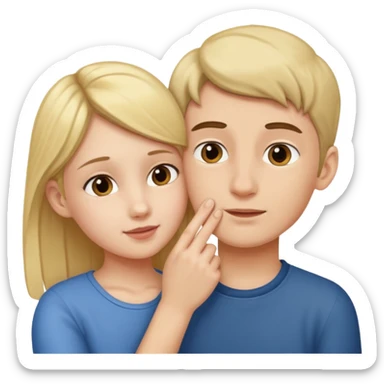 A girl holding an boys ear tightly sticker