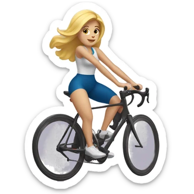 blonde woman Cycling sticker