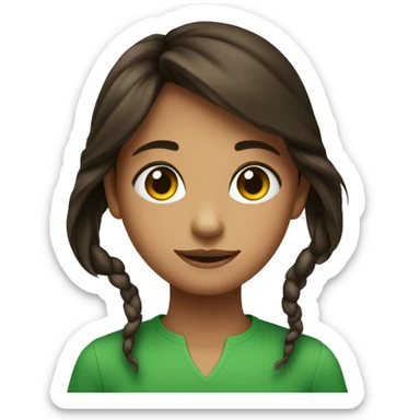 Fille brune avec les yeux vert et avec des taches de rousseurs sticker