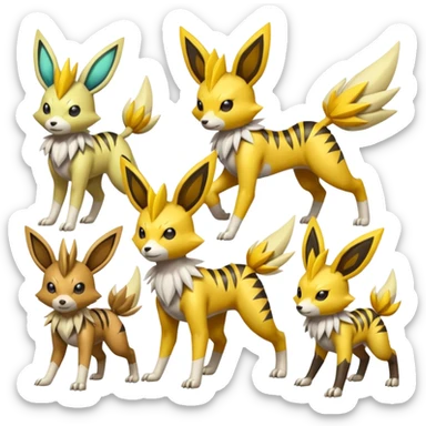 Meloetta-Renamon-Jolteon-Beedrill-Manectric-fusion sticker