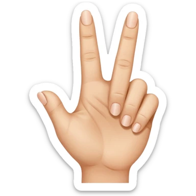 Hand with there Finger out the Thomb and index Finger Shaping an L and the middle Finger out  sticker