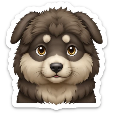 A dark-colored Caucasian Shepherd puppy with cropped ears sticker