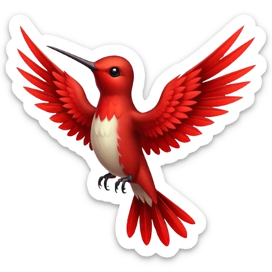 creppy demon like hummingbird with very long wings  sticker