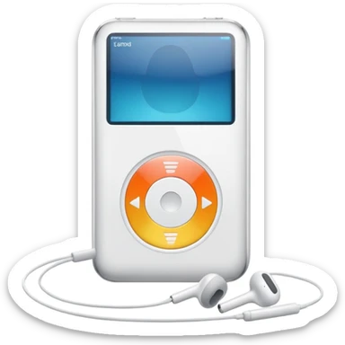 white ipod and earphone
 sticker