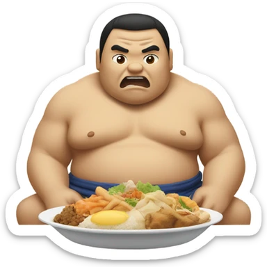 Sumo eating food sticker