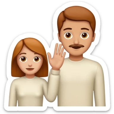 Dos personas dandose la mano como agradecimiento, una persona canelita y una persona blanca sticker