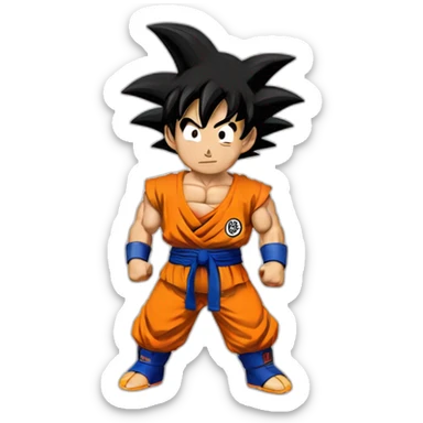goku chiquito entrenando sticker