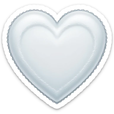 white heart with a frosted edge sticker
