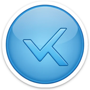 Emoji igual esse: ☑️, azul, e circular. sticker