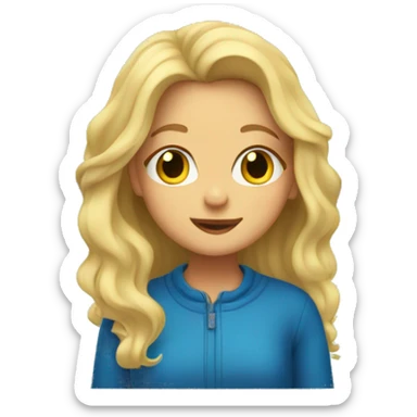 Girl with blonde hair looking out a window  sticker