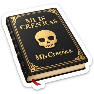 a book with the name "mis creencias" sticker