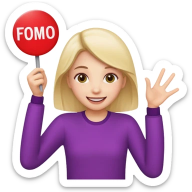 Girl with a FOMO sign sticker