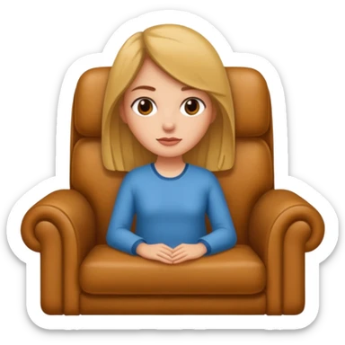 Una chica sentada en un sillon sticker