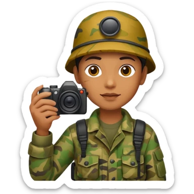 
wildlife photographer, camouflage clothe sticker
