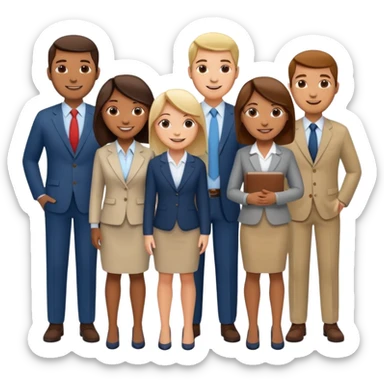 equipo empleados oficina sticker