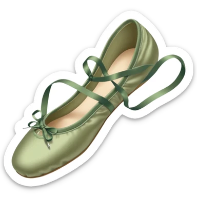 Khaki satin ballet shoes sticker
