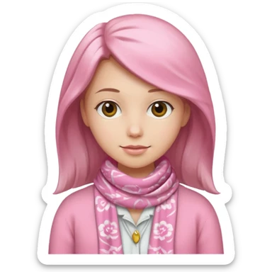 pink cardigan and  silk scarf sticker