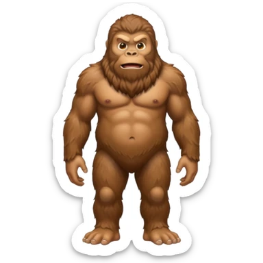 Create a scary full bodied emoji of Bigfoot sticker
