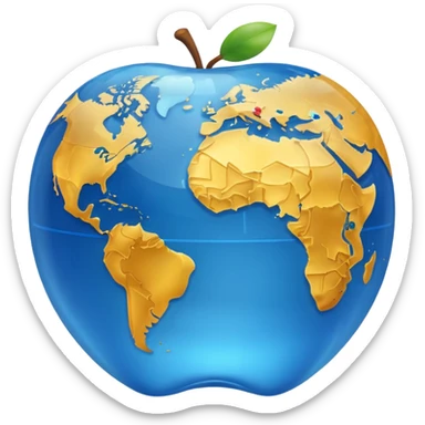 globe with .com text emoji style Apple sticker