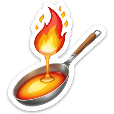una cuchara grande con fuego sticker