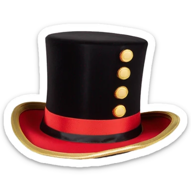 Disney The Greatest Showman Circus Ringmaster Top Hat, Black/Red/Gold, One Size sticker