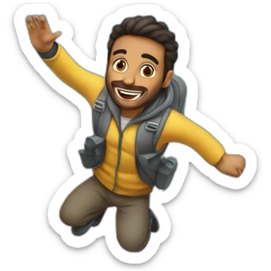 arabic man jump out a plane sticker