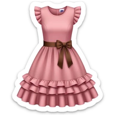 brown pink dress with ruffles sticker